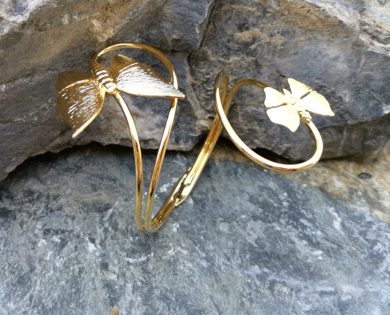 Butterflies Bracelet Gold Plated Brass Adjustable SR205