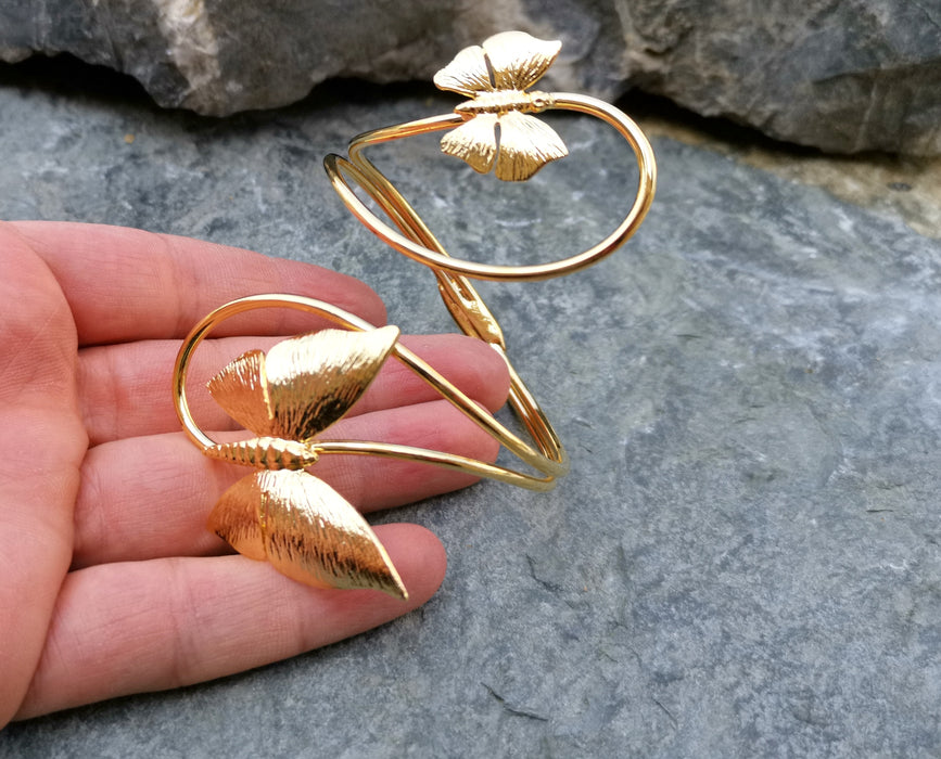Butterflies Bracelet Gold Plated Brass Adjustable SR205