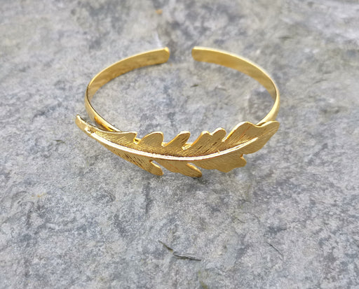 Leaf Bracelet Gold Plated Brass Adjustable SR220