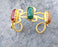Bracelet with Colored Stones Gold Plated Brass Adjustable SR224
