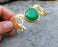 Bracelet with Green Stone Gold Plated Brass Adjustable SR226
