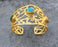 Bracelet with Colored Stones Gold Plated Brass Adjustable SR227