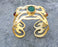 Bracelet with Colored Stones Gold Plated Brass Adjustable SR234