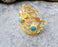 Bracelet with Turquoise Stones Gold Plated Brass Adjustable SR236