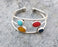 Bracelet With Colored Stones Antique Silver Plated Brass Adjustable SR238