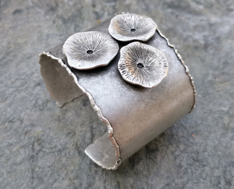 Flowers Bracelet Antique Silver Plated Brass Adjustable SR247