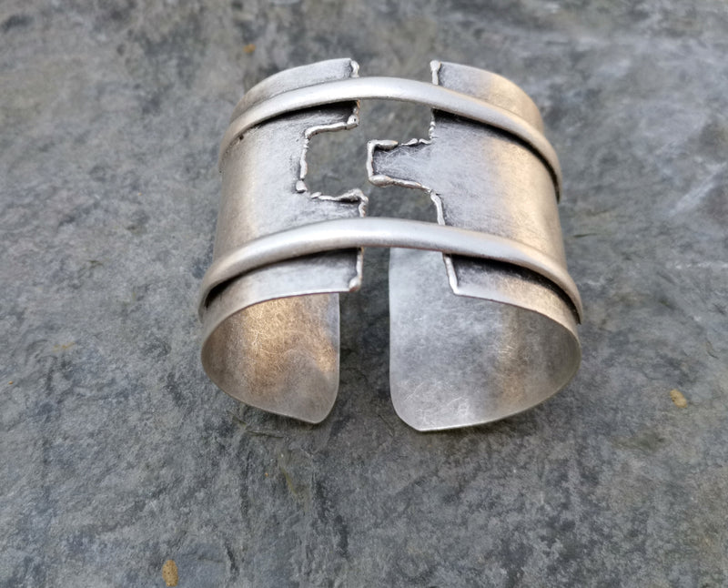 Bracelet Antique Silver Plated Brass Adjustable SR248