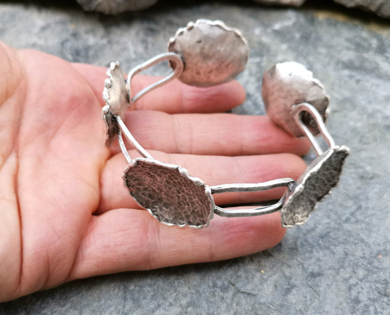 Bracelet Antique Silver Plated Brass Adjustable SR249