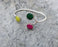 Bracelet with Colored Stones Antique Silver Plated Brass Adjustable SR254