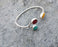 Bracelet with Colored Stones Antique Silver Plated Brass Adjustable SR257