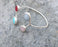 Bracelet with Colored Stones Antique Silver Plated Brass Adjustable SR258