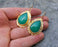 Earrings with Green Stones Gold Plated Brass  SR260