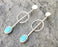 Earrings with Turquoise and White Stone Antique Silver Plated Brass SR292