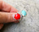 Ring with Turquoise and Red Stones Antique Silver Plated Brass Adjustable SR275
