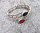Bracelet with Colored Stones Silver Plated Brass Adjustable SR287
