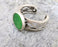Bracelet with Green Stone Silver Plated Brass Adjustable SR288