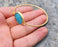 Wire Bracelet with Round Turquoise Stone Gold Plated Brass SR368