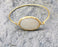 Wire Bracelet with Oval Real Pearl Gold Plated Brass SR370