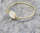 Wire Bracelet with Oval Real Pearl Gold Plated Brass SR372