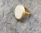 Ring with Round Real Pearl Gold Plated Brass Adjustable SR378