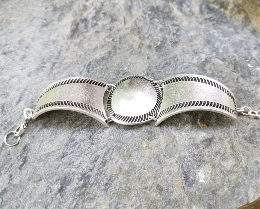 Bracelet Antique Silver Plated Metal Adjustable SR545