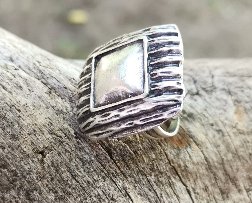 Ring Antique Silver Plated Metal Adjustable SR683