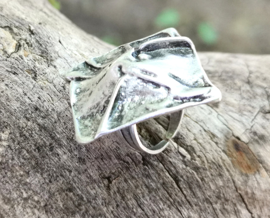 Ring Antique Silver Plated Metal Adjustable SR697