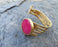 Gold Plated Brass Bracelet with Pink Stone Adjustable SR3