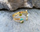 Gold Plated Brass Bracelet with Green and Turquoise Gemstones Adjustable SR5