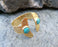 Gold Plated Brass Bracelet with Turquoise Gemstones Adjustable SR7