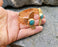 Gold Plated Brass Bracelet with Turquoise Gemstones Adjustable SR7