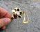 Flower and Leaf Bracelet with Real Pearl Gold Plated Brass Adjustable SR57