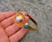 Bracelet with Turquoise Gemstone and Real Pearl Gold Plated Brass Adjustable SR61