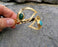 Bracelet with Green and Turquoise Gemstones Gold Plated Brass Adjustable SR68