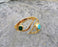 Bracelet with Green and Turquoise Gemstones Gold Plated Brass Adjustable SR68