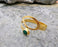 Bracelet with Green Gemstone Gold Plated Brass Adjustable SR74