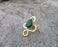 Ring with Green Agate Gemstone Gold Plated Brass Adjustable SR87