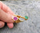 Ring with Colored Gemstones Gold Plated Brass Adjustable SR108