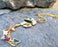 Necklace with Colored Gemstones Gold Plated Brass Adjustable  SR109