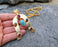 Necklace with Colored Gemstones Gold Plated Brass Adjustable  SR113