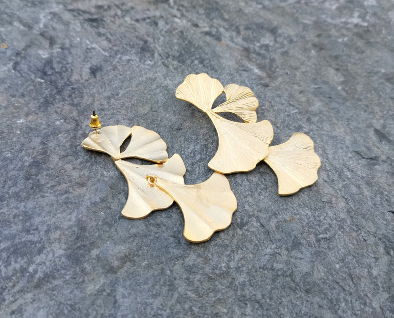 Leaf Earrings Gold Plated Brass  SR119