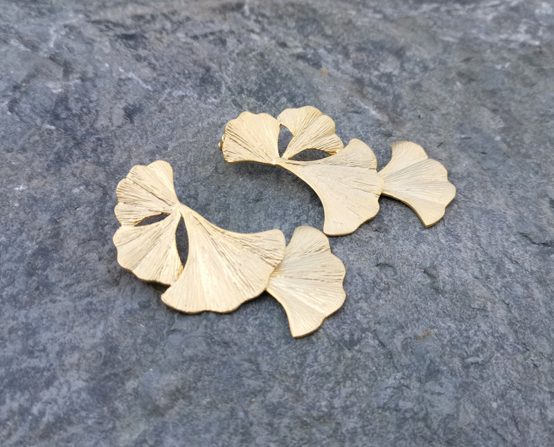 Leaf Earrings Gold Plated Brass  SR119