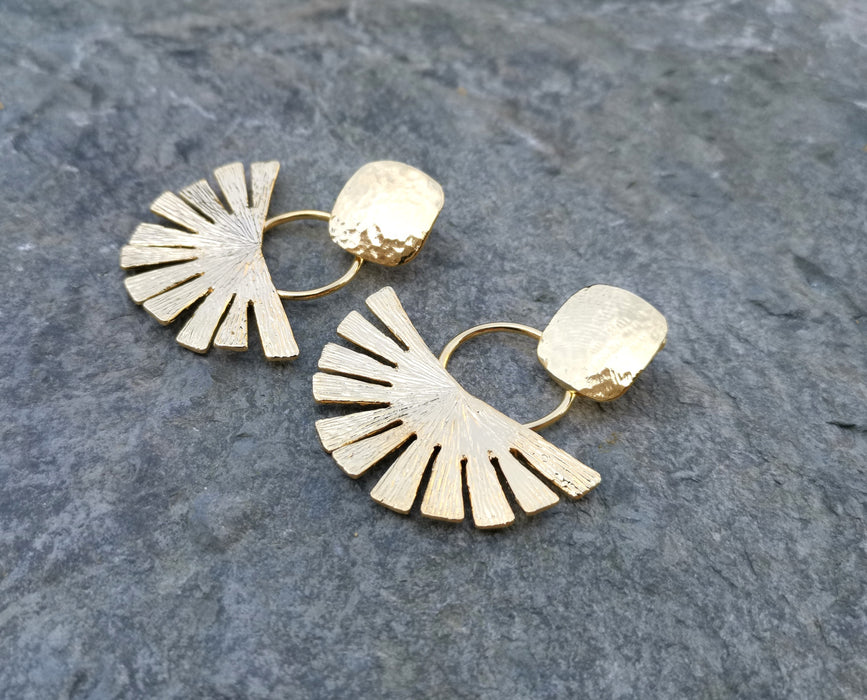 Textured Earrings Gold Plated Brass  SR122
