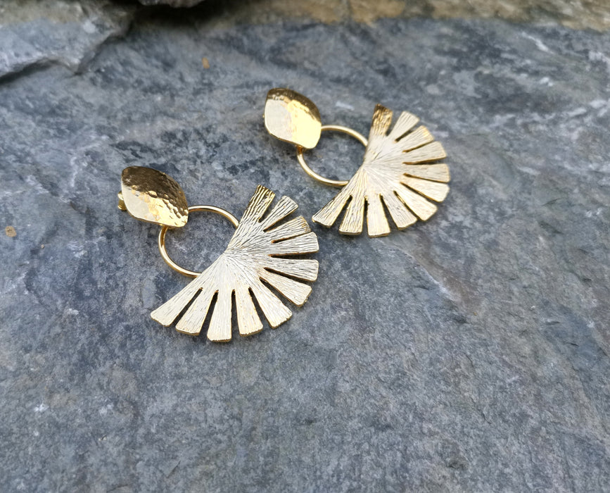 Textured Earrings Gold Plated Brass  SR122