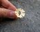 Flower Ring Gold Plated Brass Adjustable SR129