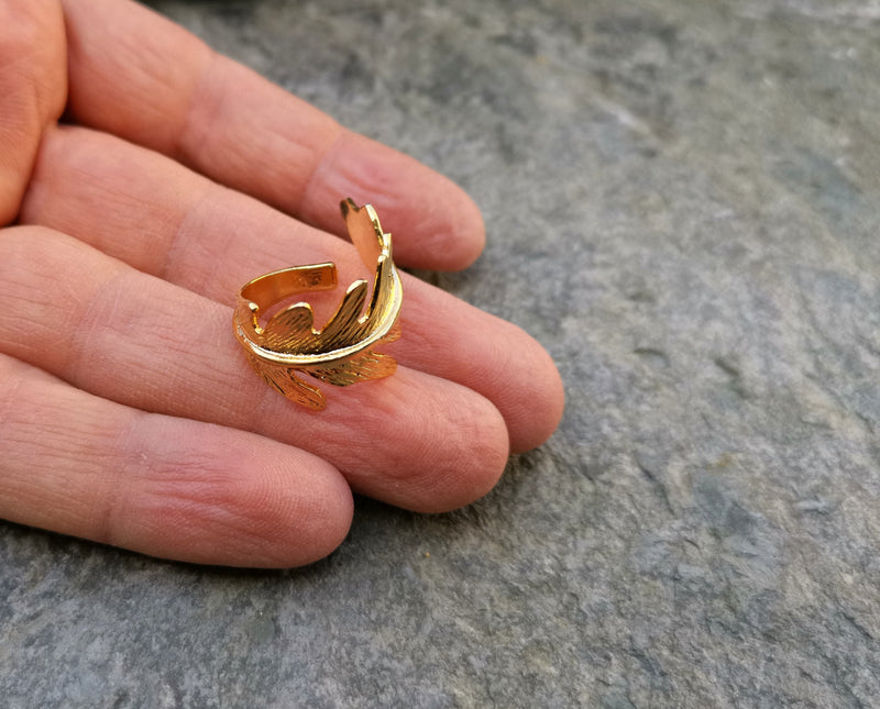 Ring Gold Plated Brass Adjustable SR133