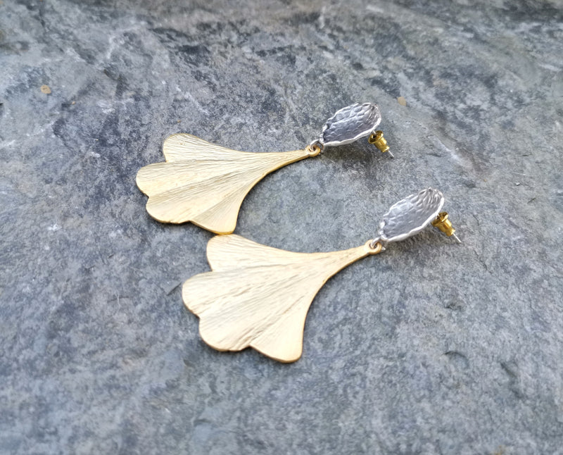 Earrings Gold and Antique Silver Plated Brass  SR152