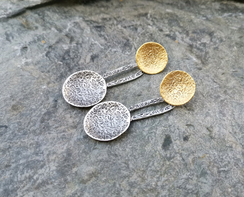 Earrings Gold and Antique Silver Plated Brass  SR153