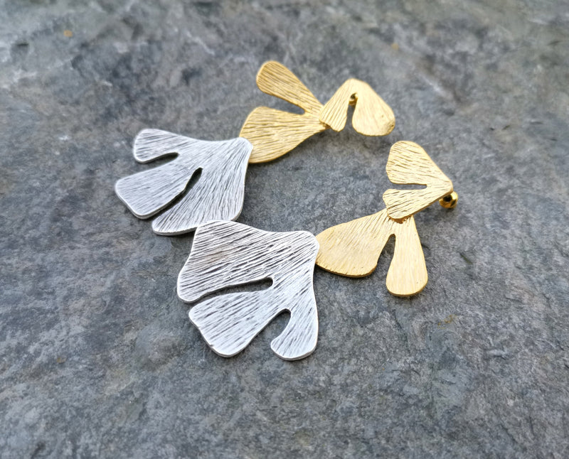 Earrings Gold and Antique Silver Plated Brass  SR157