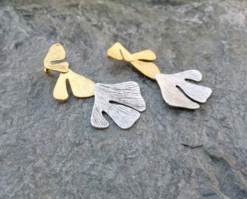 Earrings Gold and Antique Silver Plated Brass  SR157